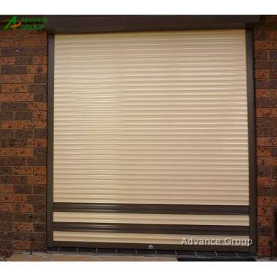 Electric exterior hurricane rolling shutter with stronger slats