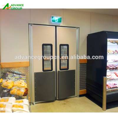 Ultra heavy duty impact traffic door,stainless steel commercial restaurant traffic swing doors