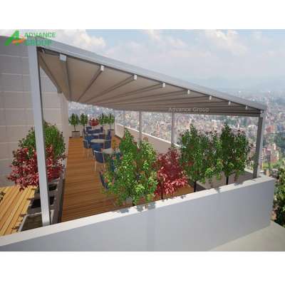 Electric Pergola Awning Patio Motorized Retractable Awning Roof For House Deck